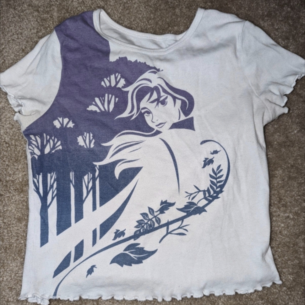 Disney 's, Frozen 2, White, short sleeve, Anna shirt- Juniors size medium
